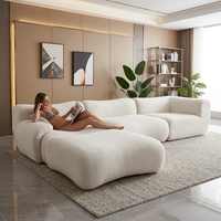 Canapé modulaire sectionnel de luxe à compression sous vide, design nuage, capitonné, convertible en lit, en éponge, en forme de L, pour appartement