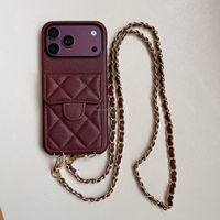 Étui de luxe en cuir pour téléphone avec bandoulière et pochette, compatible iPhone 18 Pro Max, toutes séries 17, 16, 15, 14, 13