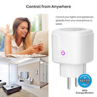 Prise intelligente Wifi Tuya 16A, moniteur de puissance EU, minuterie, application Smart Life, commande vocale à distance avec Alexa, Google Assistant, IFTTT