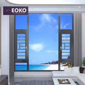 Eoko หน้าต่างบานกระจกแบบพาโนรามาแบบเคลือบสองชั้นสำหรับโรงแรมอพาร์ทเมนต์อลูมิเนียมต่ำและกระจกหน้าต่างบานอลูมิเนียมสีขาว - Product Image 1