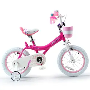RoyalBaby Girls Kids Bike Jenny 12 14 16 18 20 Inch Bicycle for 3-12 Years Old Child's Cycle with Basket Training Wheels or Kick