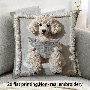 Fodera per cuscino decorativa quadrata in peluche morbido e delicato sulla pelle, con stampa animali e giornale, per divano e casa - Articolo caldo e di tendenza - Product Image 2