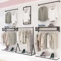 Luxus Frauen Bekleidungs-shop Kleiderbügel Rack Metall Display Racks für Kleidung Mode Kleidung Display Rack