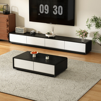 Meuble TV carré en bois de luxe moderne de qualité Armoires et ensemble de table basse Salon avec tiroirs Meubles Design Dernier 2025