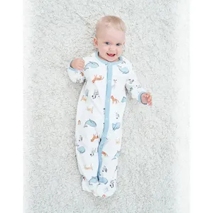 Super Zachte Pasgeboren 100% Katoen Baby Footless Pyjama Voor Winter Katoenen Peuter Pyjama Voor Peuter Jongens Meisjes In Voorraad