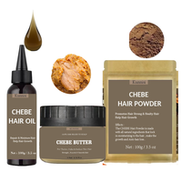 Échantillon Gratuit 100 ml Huile et Kit de Beurre Poudre Chebe Africain Biologique pour la Prévention de la Chute des Cheveux et Traitement Réparateur à Domicile