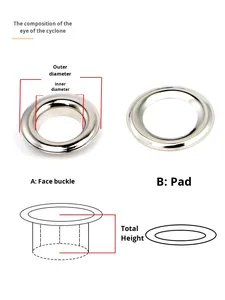 Tùy chỉnh hướng dẫn sử dụng nút máy cho áo túi trang trí sắt dây giày khóa rỗng đinh tán kim loại dây Giày Vòng Tròn Hàng may mặc rèm cửa - Product Image 5