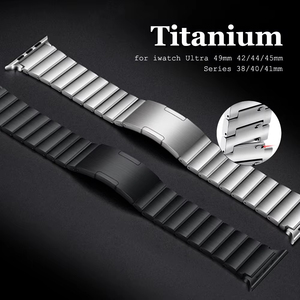 Eraysun สายนาฬิกาไทเทเนียม42/44/45/49MM ULTRA 2 I <span class=keywords><strong>Watch</strong></span> <span class=keywords><strong>8</strong></span>/9/10ระบายอากาศได้ดีโลหะหรูหราสำหรับ <span class=keywords><strong>Apple</strong></span> <span class=keywords><strong>Watch</strong></span> - Product Image 2