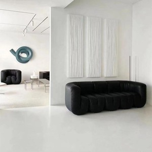 Designer Style Living Room Customized <b>Sofa</b> White Leather 3 Seat <b>Floor</b> Sectional <b>Sofa</b> Couch - Product Image 4