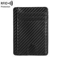 Tarjetero Personalizado con Bloqueo RFID, Cartera Delgada Minimalista de Cuero para Hombre y Mujer, Monedero, Porta Tarjetas, Bolsa para Tarjetas de Crédito