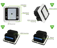 Lecteur de carte QR NFC 13.56MHz approuvé par RFID avec interface USB Wiegand RS485 lecteur de carte combiné QR RFID monté intégré