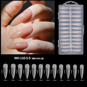 Faux ongles professionnels 240 pièces en ABS souple, couvrance totale, sans trace, formes amande et cercueil, capsules d'ongles artificiels en gel - Product Image 4