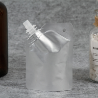 Sachet souple transparent en PE avec bec verseur vertical pour jus, lait, aliments, camping, vodka, whisky, emballage liquide, vente en gros