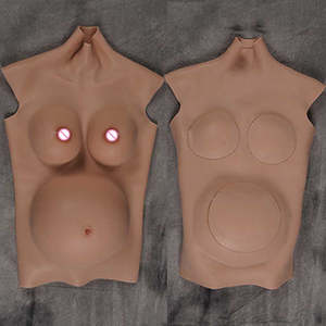 क्रॉसड्रेसर कॉस्प्लाई प्रॉप्स हैलोवीन के लिए URCHOICE यथार्थवादी कृत्रिम झूठी गर्भावस्था पेट गर्भावस्था बेबी बम्प - Product Image 3