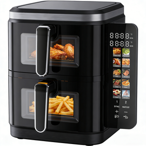 Friteuse à air électrique double panier 11L 2026 avec contrôle numérique et minuterie 0-60 min 200W ° Contrôle <span class=keywords><strong>de</strong></span> température C, revêtement PTFE, sans huile, 2800W - Product Image 6