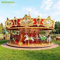 Manège certifié CE, carrousel de 24 places, équipement de parc d'attractions, manège de fête foraine