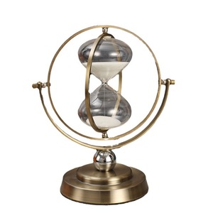 Globe <b>Hourglass</b> Timer 30 Minute Metal Modern Design Rotating Home Study Room Furnishing - Product Image 5