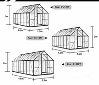 Rumah Kaca Luar Ruangan Kustom, Ruang Bunga di Halaman dengan Panel PC 4mm, Konservatori dari Paduan Aluminium yang Diperkuat