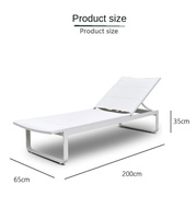 Chaise de plage extérieure en alliage d'aluminium au design moderne et épuré, transat de piscine, pour villa, jardin, hôtel haut de gamme