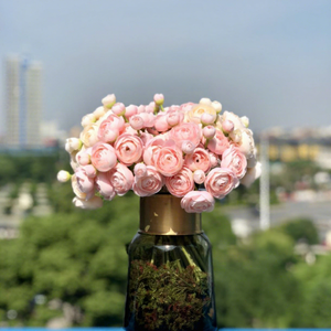 Ramo de Flores Artificiales de Tallo Corto, Mini <span class=keywords><strong>Echeveria</strong></span>, Camelia, Rosa Ciruela, 6 Cabezas, Hecho a Mano, para Decoración de Bodas y Hogar - Product Image 4