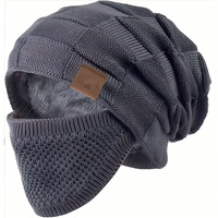 Bonnet tricoté classique à carreaux, doublure en peluche épaisse, chaud et tendance, idéal pour l'hiver