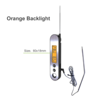 Thermomètre numérique compact et flexible pour grillades avec sondes pliables et aimant pour la cuisine, la cuisson de la viande, ouvre-bouteille intégré, usage domestique
