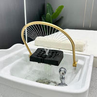 Accessoires pour lit de lavage de cheveux de salon de beauté, équipement de spa capillaire, bac à shampoing portable en acrylique et métal, noir/blanc, moderne
