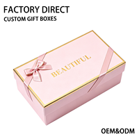 Boîte cadeau rigide pour parfum avec couvercle et base roses personnalisés, ruban, impression couleur sur le thème, emballage avec insert en mousse EPE