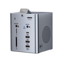 Station d'accueil de bureau de type C super brevetée, nouvelle génération, avec caméra 200W pixel, double canal pour haut-parleur, 10 ports USB 3.0 avec haut-parleur