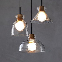 Lustre en verre à effet d'ondulation de style japonais, lampe de comptoir de bar, lampe de salle à manger, décoration simple, unique et créative pour café, OEM Guangdong