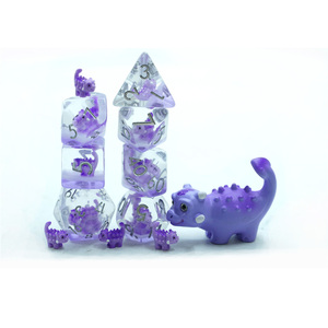 Tùy Chỉnh Chuyên Nghiệp Dnd Đa Diện <span class=keywords><strong>Dice</strong></span> Set 7Pcs Nhựa Cầu Vồng Kỹ Thuật Số Dices 4D 6D 8D 10D 12D 20D Dễ Thương Khủng Long Cho Dnd Trò Chơi - Product Image 3