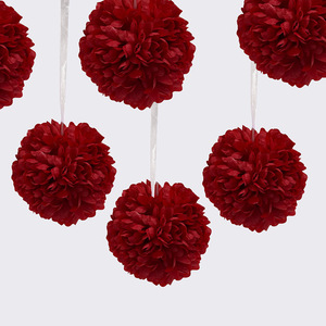 Artificial Chrysanthemum Flower Ball 15cm Red Plastic <b>Wedding</b> Ceiling Decorations Romantic Style Home <b>Props</b> - Product Image 3