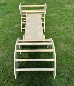 Ensemble d'<span class=keywords><strong>escalade</strong></span> équipement d'entraînement sensoriel maison faisceau d'équilibre pour enfants pliant toboggan Triangle combinaison arc-en-ciel couleur multicouche - Product Image 2