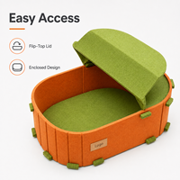 Lit pour animaux de compagnie en coton pliable et réglable avec fermeture à pression, design clôture repliable, maison-caverne pour chats et petits chiens, toutes saisons