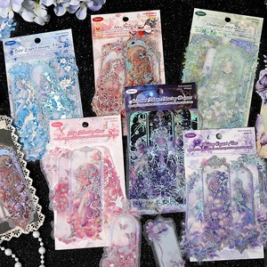 Paquete de Pegatinas Decorativas con Lámina Dorada de la Serie Moonlight, 12 Hojas/Paquete, Autoadhesivas para Manualidades y Decoración Navideña - Product Image 2