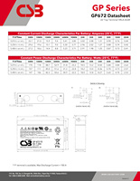 Batterie au plomb scellée VRLA AGM CSB GP672 6V 7.2Ah sans entretien pour alimentation de secours UPS, sécurité et ascenseurs