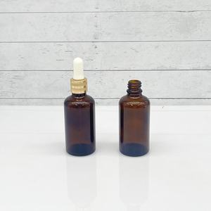 Flacon compte-gouttes en verre brun <span class=keywords><strong>de</strong></span> 5 ml, 10 ml, 15 ml, 20 ml, 30 ml, 50 ml, 100 ml, flacon d'huile essentielle ambrée avec bouchon compte-gouttes doré - Product Image 2