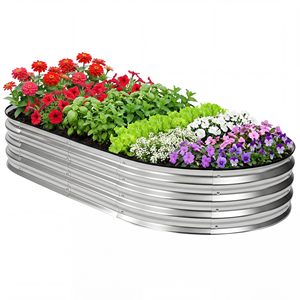 GADI Bac à légumes surélevé en métal moderne avec trous de drainage, 2 ensembles de bacs à plantes galvanisés <span class=keywords><strong>pour</strong></span> légumes, fleurs, herbes et succulentes - Product Image 1