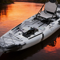Kayak modulaire monoplace à pédales, kayak de pêche sit-on-top, deux sections, en plastique HDPE rotomoulé, kayak une place