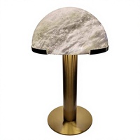 Lampe de table LED en marbre naturel de luxe, abat-jour en forme de dôme, lampe de chevet pour chambre à coucher, salon