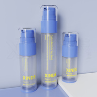Flacon de soin de la peau sous vide en PP de luxe, couleur Pantone personnalisée, 20 ml, 30 ml, flacon pompe sans air, récipient pour essence avec bouchon de couleur assortie