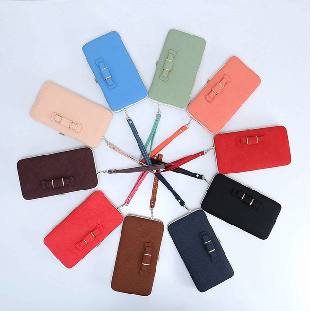 Women Vintage Pu Leather Card Holder Mobile Phone Case Fashion Cardholder Coin Purse Wallet