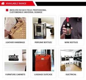 Nuevo diseño de fuente de Metal personalizado oro 3D en relieve níquel impermeable electroformado níquel pegatina Logo - Product Image 6