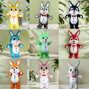 Costume de mascotte gonflable de lapin de dessin animé pour adultes avec casque pour <span class=keywords><strong>les</strong></span> fêtes de Noël et d'Halloween, avec design personnalisé - Product Image 3