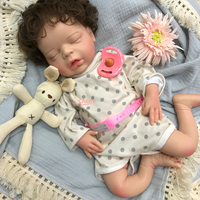 Poupée Bébé Reborn en Silicone Intégral Imperméable, Multi-Poses, Pondérée, Sensation de Nouveau-né Réaliste, Poupée Compagnon