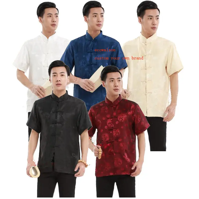 Ecofalson-traje chino tradicional para hombre, camisa, chaqueta, ropa de cuello doble, Cheongsam, Retro, novedad, año