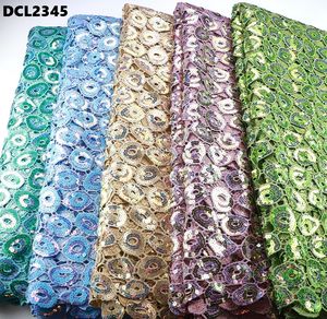 Tissu africain en dentelle guipure 2024 Dernières broderies nigérianes à sequins pour la couture de robes de <span class=keywords><strong>mariage</strong></span> pour femmes DCL2350 - Product Image 3