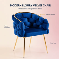 Vente en gros à bas prix de chaises de salle à manger en velours chaise de loisirs de luxe moderne pour chambre à coucher appartement restaurant
