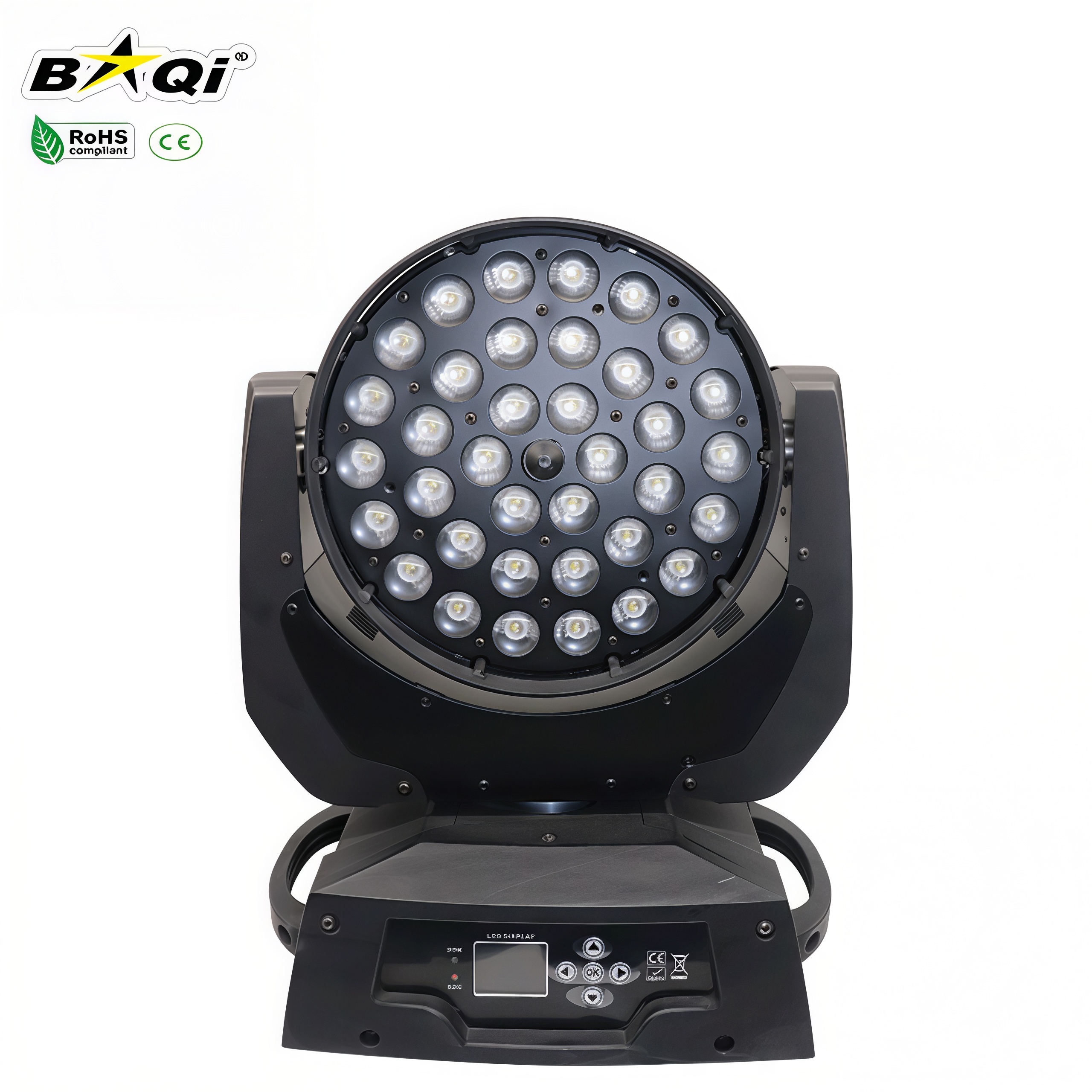 4-in-1 LED Beads with Lens 36pcs Zoom Beam Moving Head Light with DMX512/Sound-Activated Control for Wedding Banquet Hall