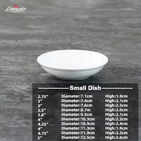 Plats à sauce en céramique jetables personnalisables, écologiques, en porcelaine classique, blancs, durables, de 2,75 à 5 pouces, pour hôtels et restaurants, vente en gros